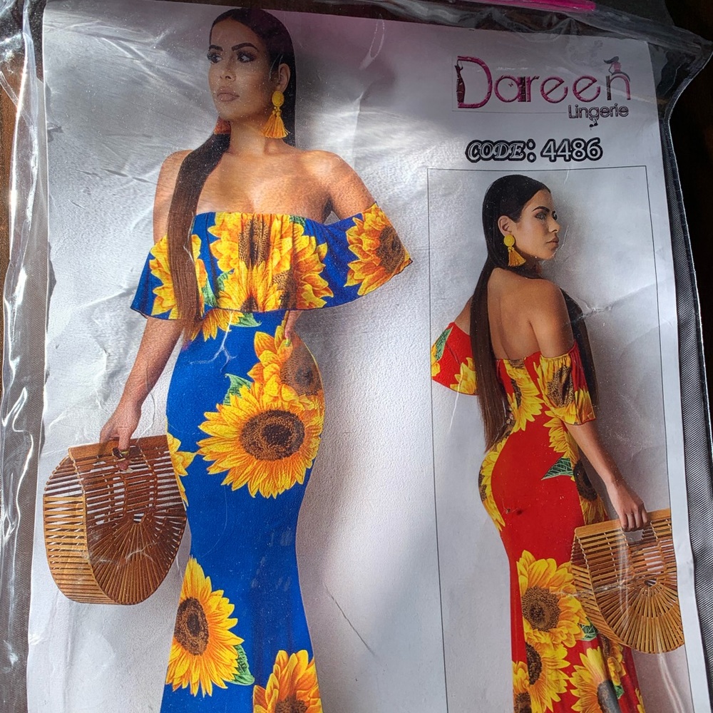 Dareen Lingerie Sunflower Sexy Party Summer Cocktail Dress.Women Outfit